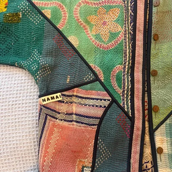 Namai Ladhiya Quilted Patchwork Kantha Jacket - Picture 3 of 10